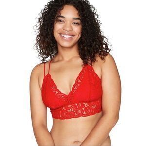 Pink Victoria's Secretred Lace Bralette Bra Size XS